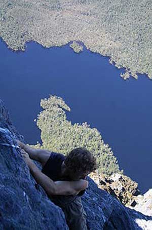 The climb down from Federation Peak to Lake Geeves